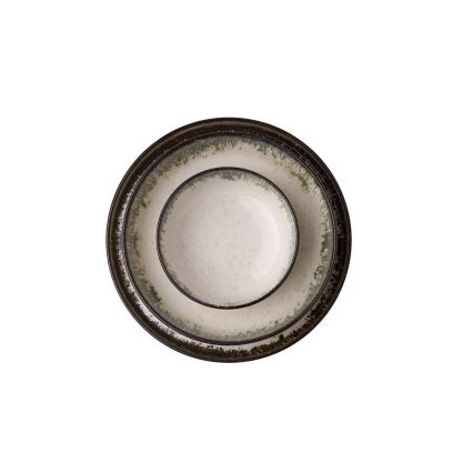 24-osaline söögikomplekt, valge/pruun, portselan