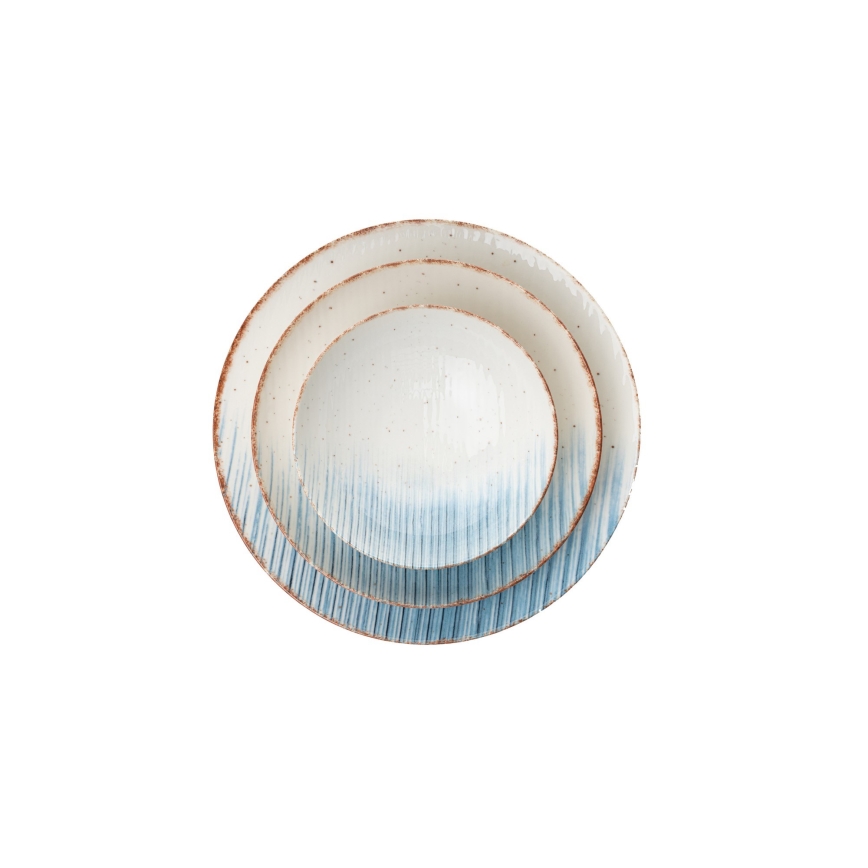 24-osaline söögikomplekt, valge/sinine, portselan