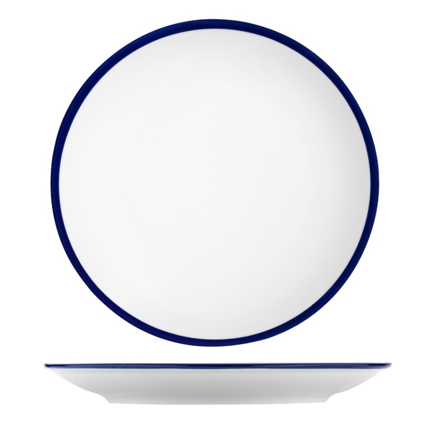 24-osaline söögikomplekt, valge/sinine, portselanist