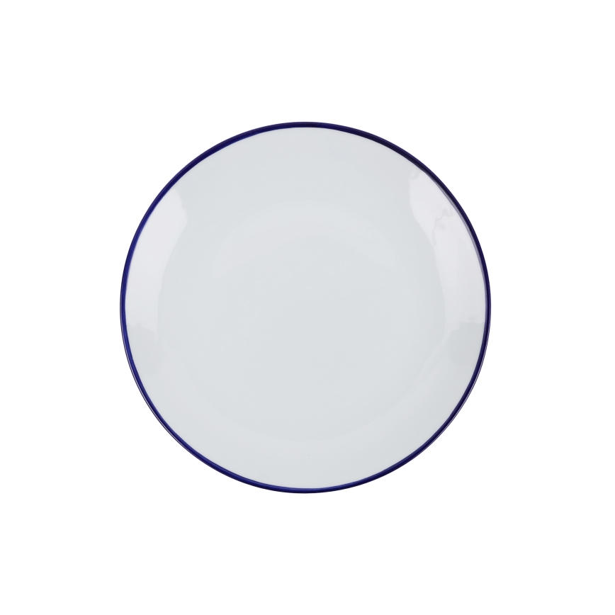 24-osaline söögikomplekt, valge/sinine, portselanist