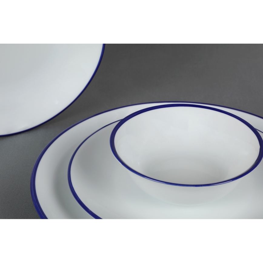 24-osaline söögikomplekt, valge/sinine, portselanist