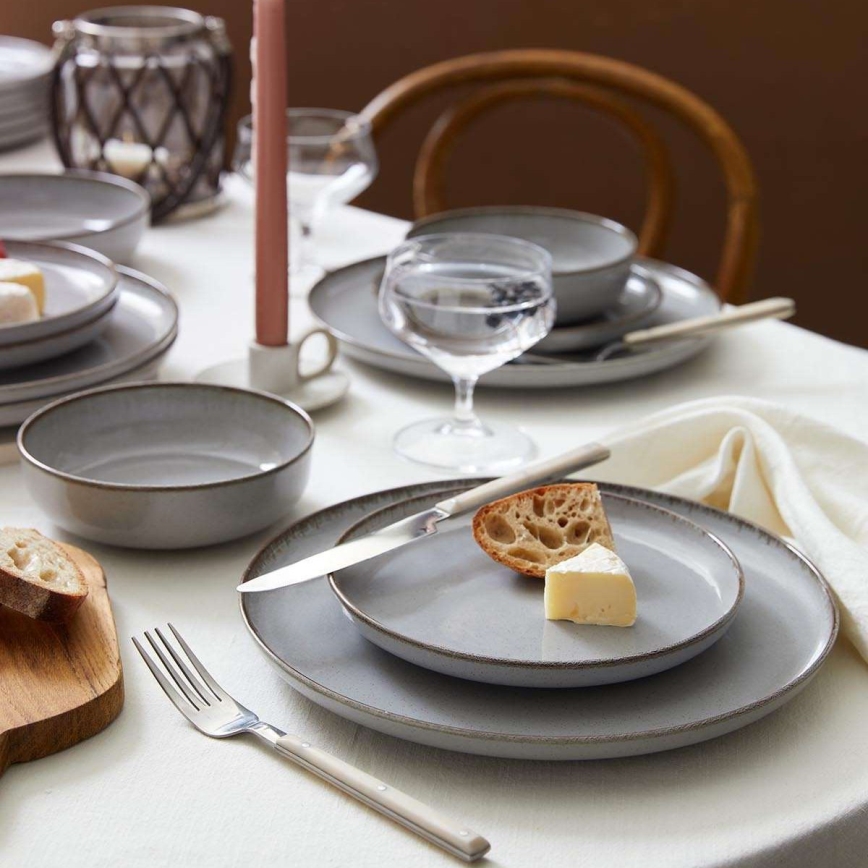 24-osaline sööginõude komplekt, hall/portselan