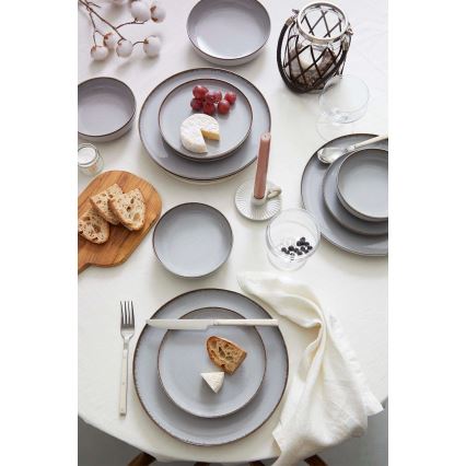 24-osaline sööginõude komplekt, hall/portselan