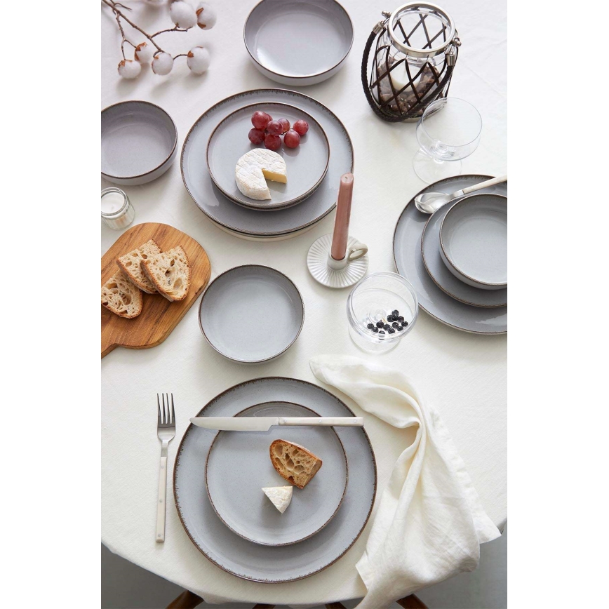 24-osaline sööginõude komplekt, hall/portselan