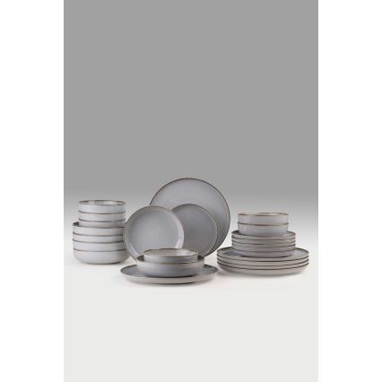 24-osaline sööginõude komplekt, hall/portselan