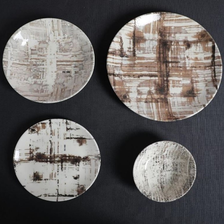 24-osaline sööginõude komplekt pruun/valge/portselan