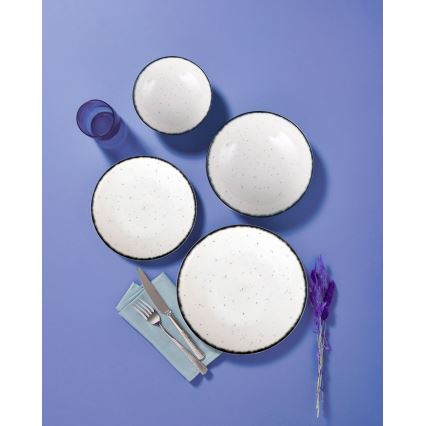 24-osaline sööginõude komplekt, valge/must/portselan