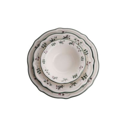 24-osaline sööginõude komplekt valge/roheline/portselan