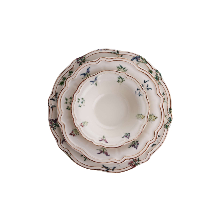 24-osaline värvikirev portselanist söögikomplekt