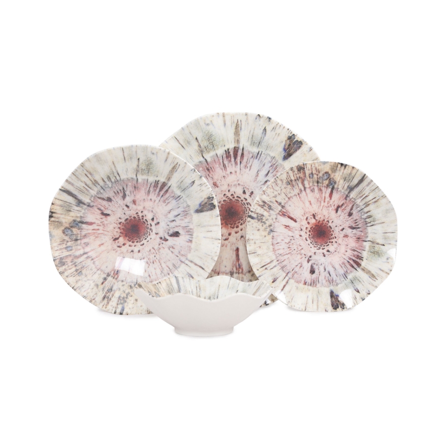 24-osaline värviline portselanist söögikomplekt