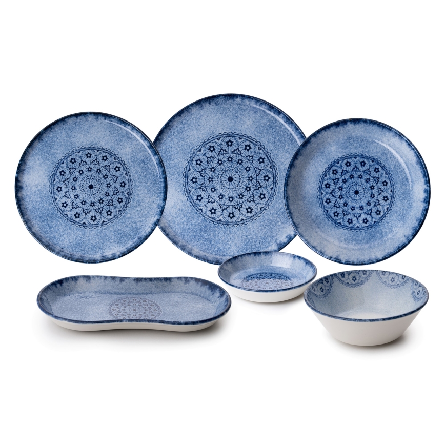 27-osaline söögikomplekt, sinine/portselan