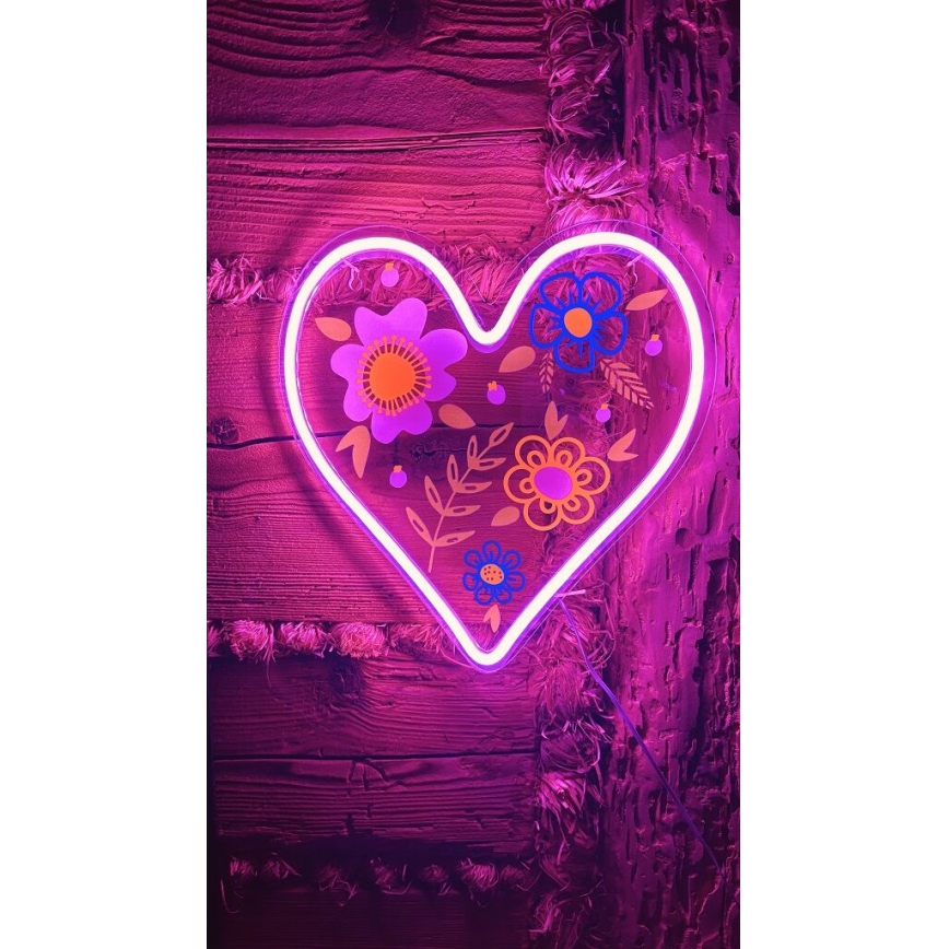 2Kids Toys - LED Neoon seinakaunistus LED/5W/USB süda