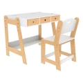 2Kids Toys - Reguleeritav laste laud koos tooliga, puidust/valge