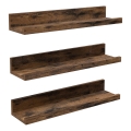 3-osaline seinariiulite komplekt SHELFY, 38 × 5 × 10 cm, pruun