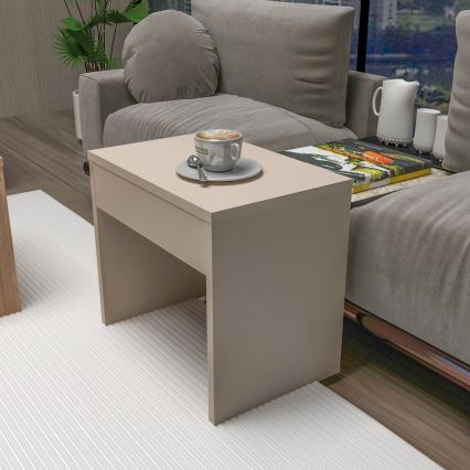 3-osaline SOLIS kohvilaudade komplekt 45/45/100x30/30/40 cm beež/kuusk