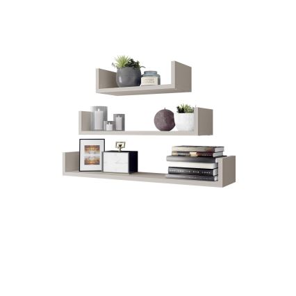 3-osaline TRIO seinariiulite komplekt 11x40/60/80 cm kašmiir