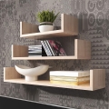 3-osaline TRIO seinariiulite komplekt 40/60/80x11x18 cm Sonoma tamm