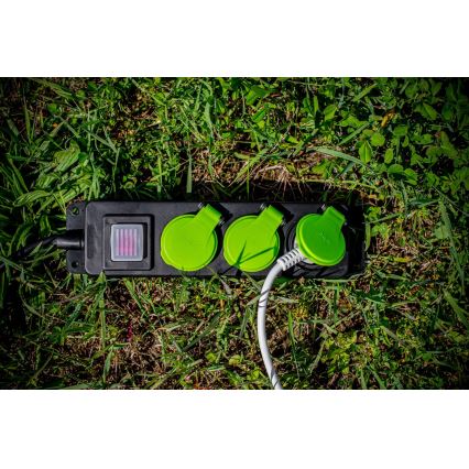 3-pesaline pikendusjuhe lülitiga 20m IP44