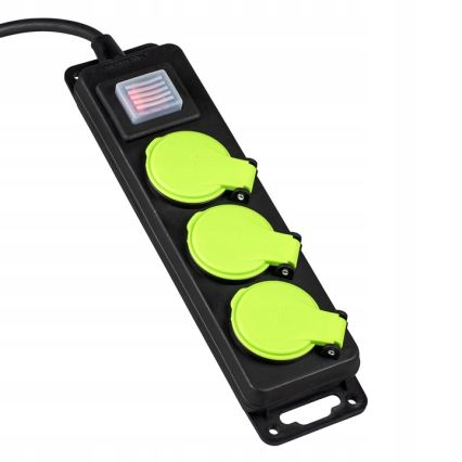 3-pesaline pikendusjuhe lülitiga 20m IP44