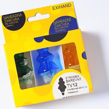 3 x Asenduspirn TREE E10/20V/0,1A värviline - toodetud Euroopas