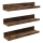 3x seinale kinnitatavate riiulite komplekt SHELFY 38x5x10 cm pruun