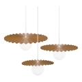 3‑osaline komplekt: SUNPLISS ripatslambid kaabliga, 1xG9/10W/230V, kuldne/kreemjas