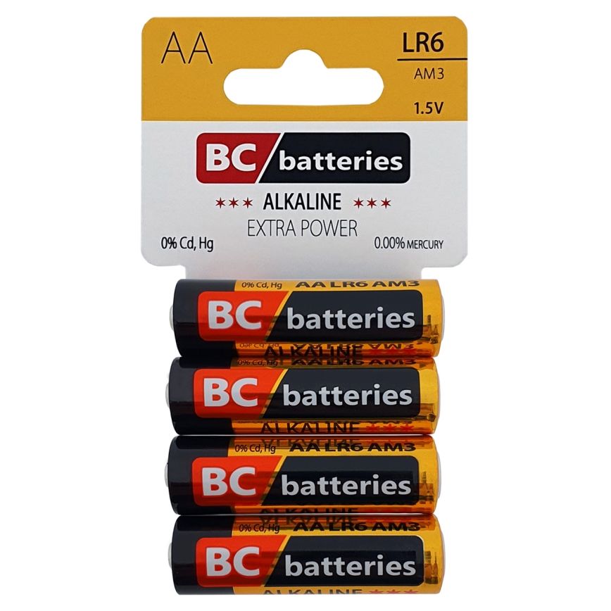 4 tk Alkaline patarei EXTRA POWER AA 1,5V