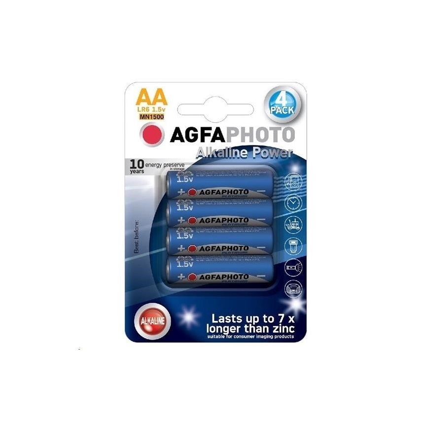 4 tk leelispatareid AA 1,5V