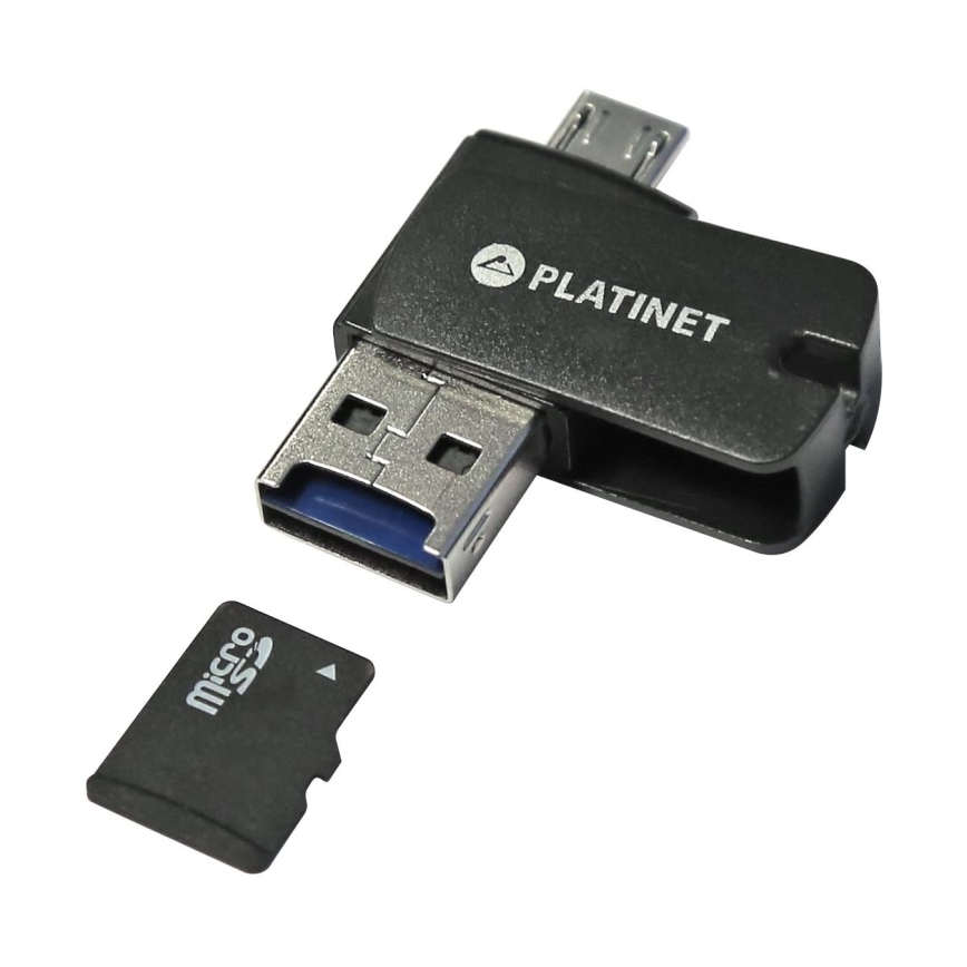 4-ühes MicroSDHC 32GB + SD Adapter + MicroSD Kaardilugeja + OTG Adapter