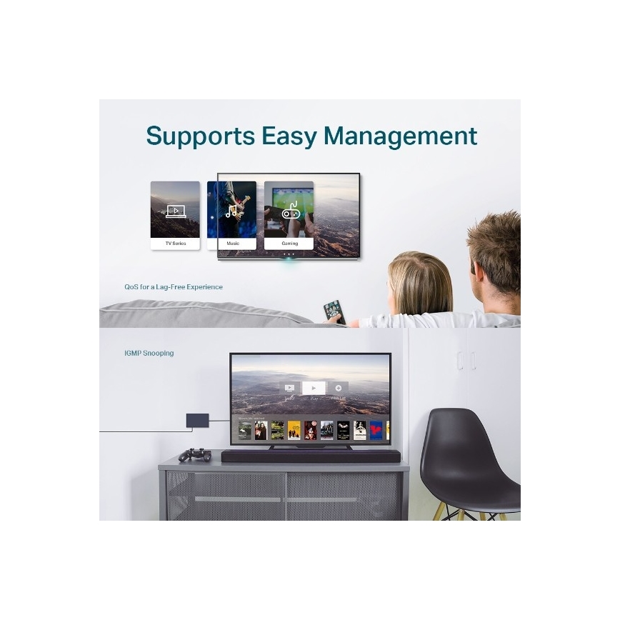 5-pordiline gigabitine Easy Smart võrgulüliti