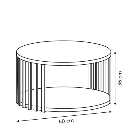 5five - Kohvilaud VINKY Ø 60 cm, pruun