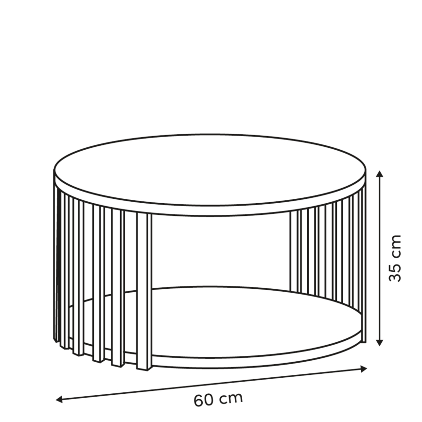 5five - Kohvilaud VINKY Ø 60 cm, pruun