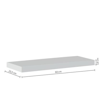 5five - Seinale kinnitatav riiul HYLE 60x24 cm valge