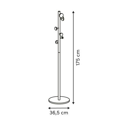 5five - Seisev riidenagi PERY 175x36,5 cm pruun/valge