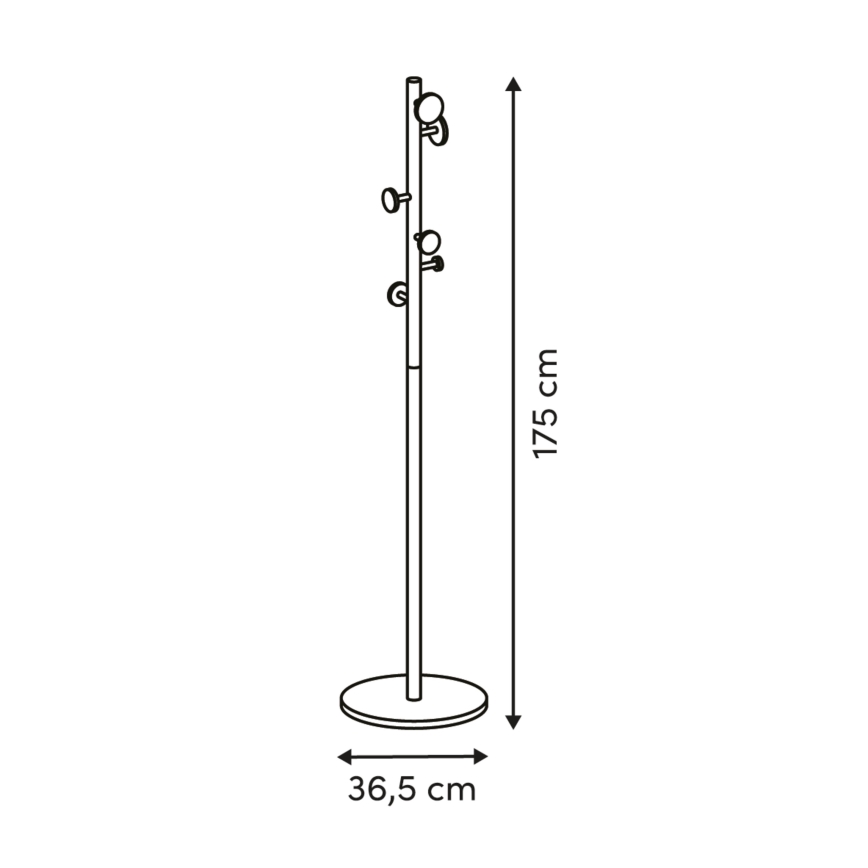 5five - Seisev riidenagi PERY 175x36,5 cm pruun/valge