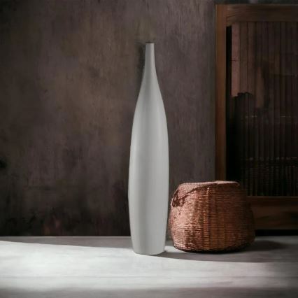 70 cm kõrge valge keraamiline vaas