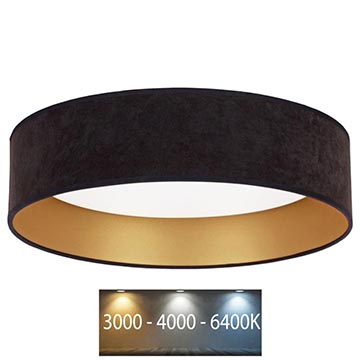Brilagi - LED Laevalgusti VELVET LED/24W/230V d. 40 cm 3000/4000/6400K must/kuldne