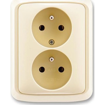ABB 5512A-2349 C - Topelt seinapistikupesa raamiga TANGO 250V elevandiluu