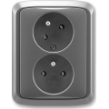 ABB 5513A-C02357 S2 - Topeltpistikupesa koduseks kasutamiseks raamiga TANGO 250V tumehall