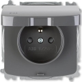 ABB 6619A-A06997 S2 - kodune kruvivaba pistikupesa raamita TANGO 250V IP44 hall