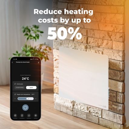 AENO - Nutikas elektriline infrapaneel 500W ajastaja/termostaat Wi-Fi valge