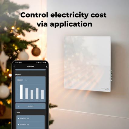 AENO - Nutikas elektriline infrapaneel 500W ajastaja/termostaat Wi-Fi valge