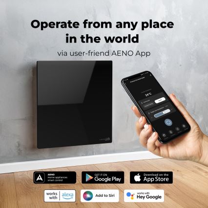 AENO - Nutikas elektriline infrapaneel 500W ajastaja/termostaat Wi-Fi valge