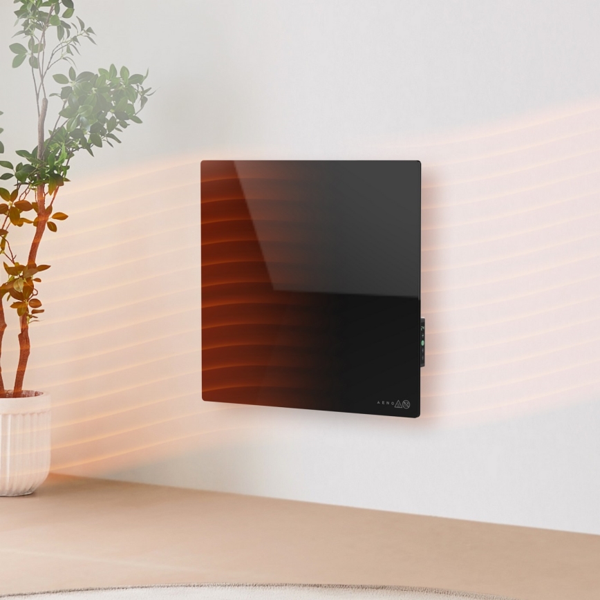 AENO - Nutikas elektriline infrapaneel 500W taimer/termostaat Wi-Fi must