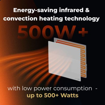 AENO - Nutikas elektriline infrapaneel 500W taimer/termostaat Wi-Fi valge