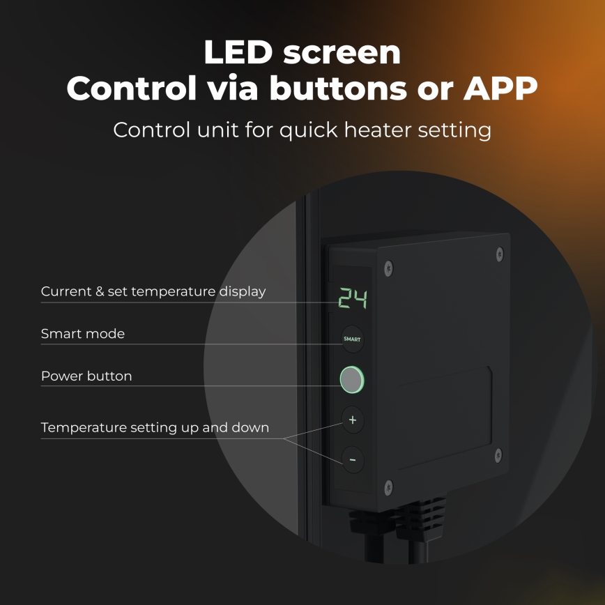 AENO - Nutikas elektriline infrapaneel 500W taimer/termostaat Wi-Fi valge