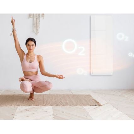 AENO - Nutikas elektriline infrapaneel 700 W taimer/termostaat IP44 Wi-Fi valge