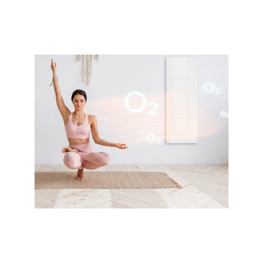 AENO - Nutikas elektriline infrapaneel 700 W taimer/termostaat IP44 Wi-Fi valge