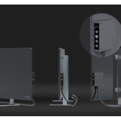 AENO - Nutikas elektriline infrapuna paneel koos LED dioodidega ekraan 700W taimer/termostaat IP44 Wi-fi hall