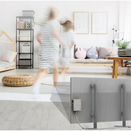 AENO - Nutikas elektriline infrapuna paneel koos LED dioodidega ekraan 700W taimer/termostaat IP44 Wi-fi hall